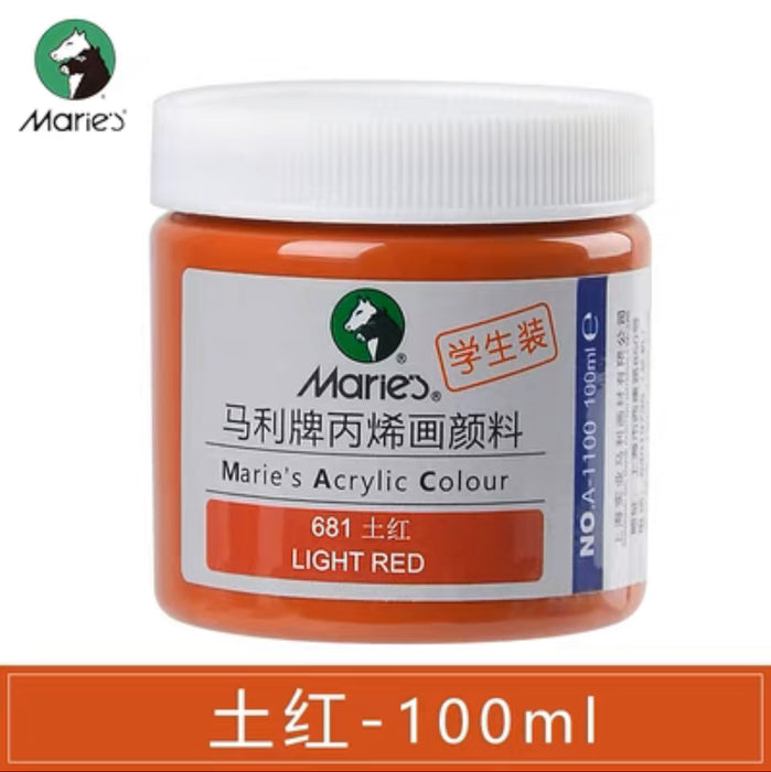 Marie’s Acrylic Color Light Red 681 马利丙烯颜料100ml罐装 土红