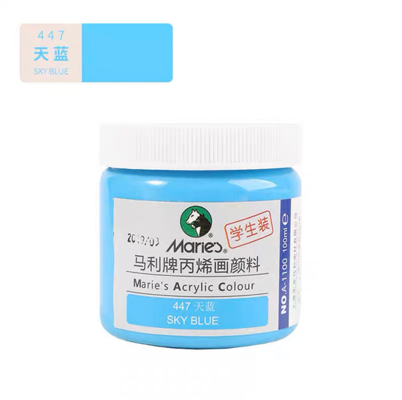 马利丙烯颜料100ml罐装 天蓝 Marie’s Acrylic Color Sky Blue 447