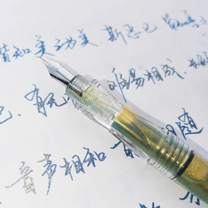 Transparent Calligraphy Pen 纯透明钢笔 笔杆灌墨 赠送18ml彩墨 F尖