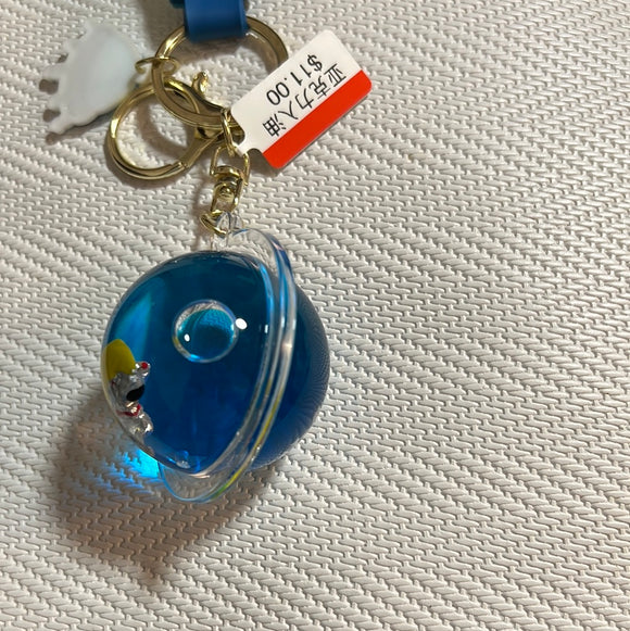 入油亚克力钥匙扣太空漂浮球