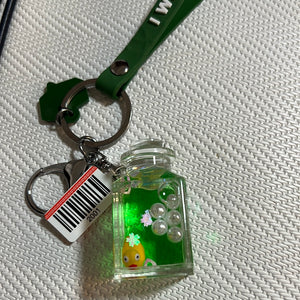 入油亚克力钥匙扣漂流瓶小黄鸭