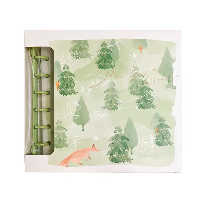 M&G Clover Forest Loose Leaf Notebook - 60pages 晨光四叶草森林透明活页搭扣本60页赠亚克力挂件