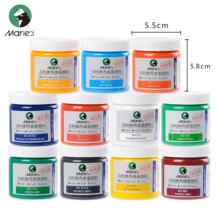 马利丙烯颜料100ml罐装 天蓝 Marie’s Acrylic Color Sky Blue 447