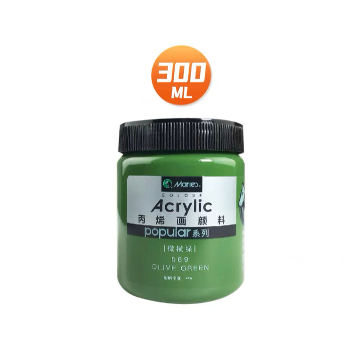 Marie’s Acrylic Color Olive Green 569 马利丙烯颜料300ml罐装 橄榄绿 新包装
