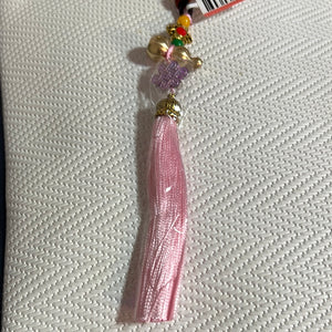 铜葫芦景泰蓝中国结流苏挂饰粉色