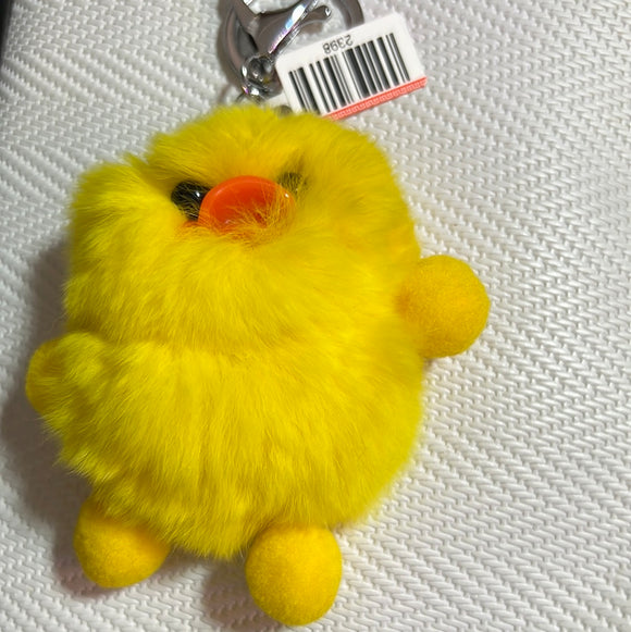 獭兔毛小黄鸭钥匙扣挂饰