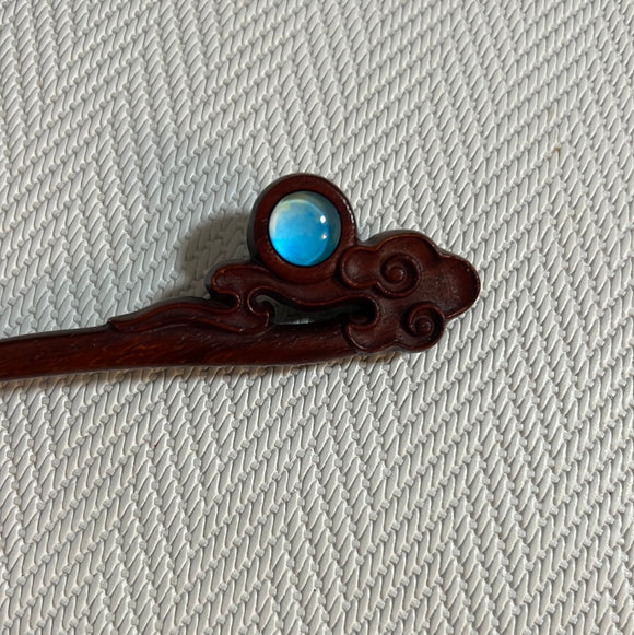 紫光檀木雕刻发簪