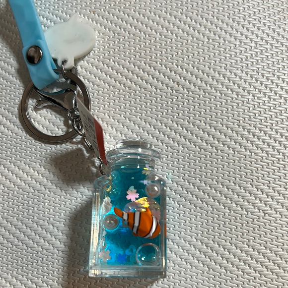 入油亚克力钥匙扣漂流瓶小丑鱼