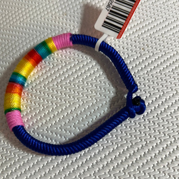 罗丝五彩线手工编织金刚结手环宝石蓝