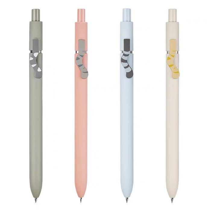 ZENYTH Cute Cat Gel Ink Pen Set - 0.5mm Black Ink 4 Pcs 赞仕萌猫中性笔套装 0.5mm黑色4支装