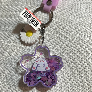 入油亚克力钥匙扣樱花兔紫色