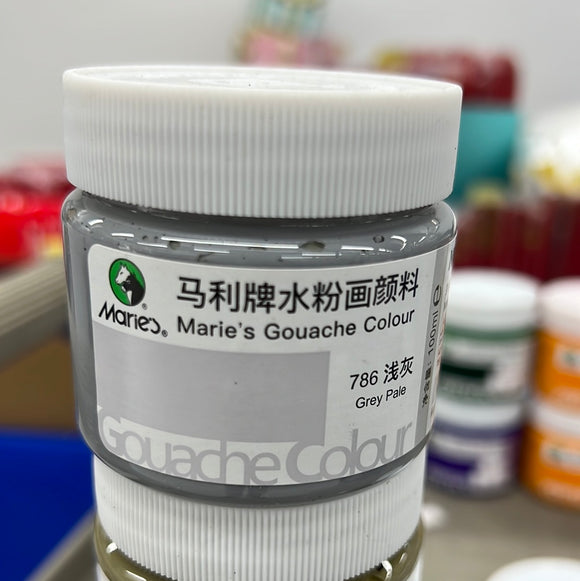 马利 水粉颜料 100ml 罐装 浅灰 Gouache Color Grey Pale