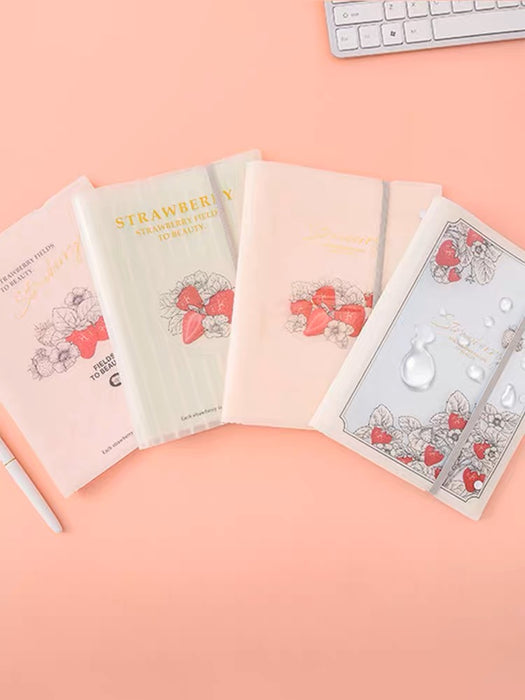 M&G Foldable Folder - 40 pages Pink 晨光 草莓多多 对折资料册40页折叠小巧便携绑带 展开A4大小