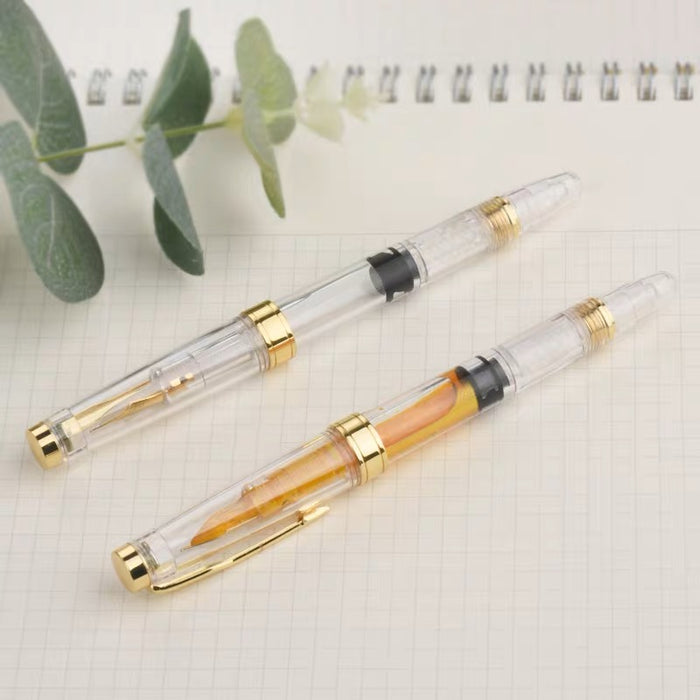 Transparent Calligraphy Pen 透明金粉钢笔 F尖 赠送5ml彩墨