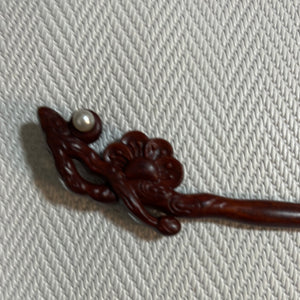 紫光檀木雕刻发簪