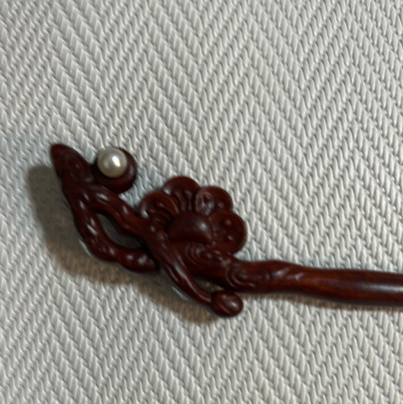 紫光檀木雕刻发簪