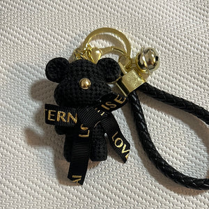 树脂暴力熊钥匙扣黑色