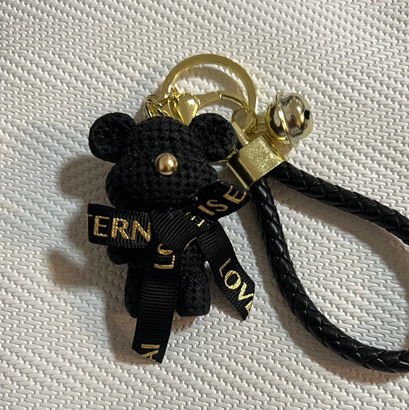 树脂暴力熊钥匙扣黑色
