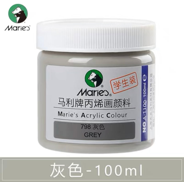 Marie’s Acrylic Color Grey 798 马利丙烯颜料100ml罐装 灰色