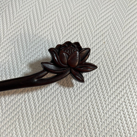 紫光檀木雕刻发簪