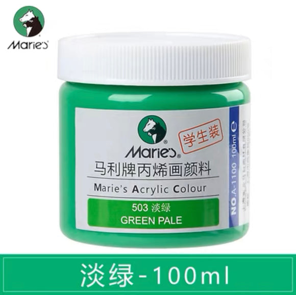 马利丙烯颜料100ml罐装 淡绿 Marie’s Acrylic Color Green Pale 503
