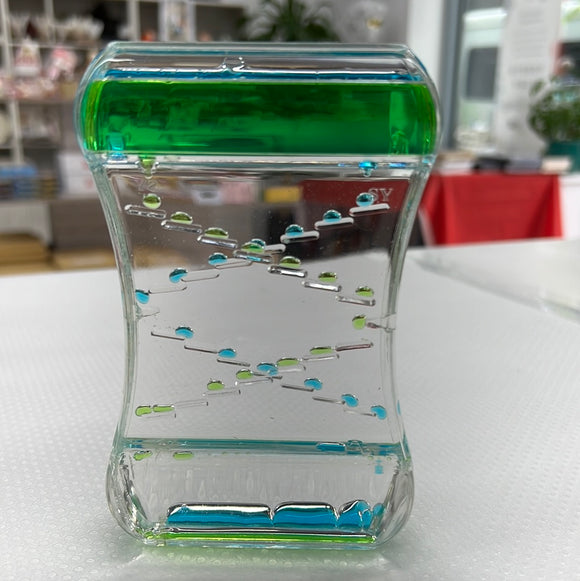 亚克力入油沙漏腰形蓝绿