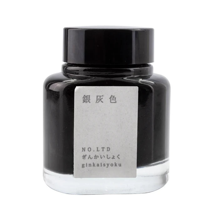 Kyo-no-oto Ink - Ginkaisyoku - 40ml Bottle 日本TAG文具 京之音墨水40ml瓶装 银灰色