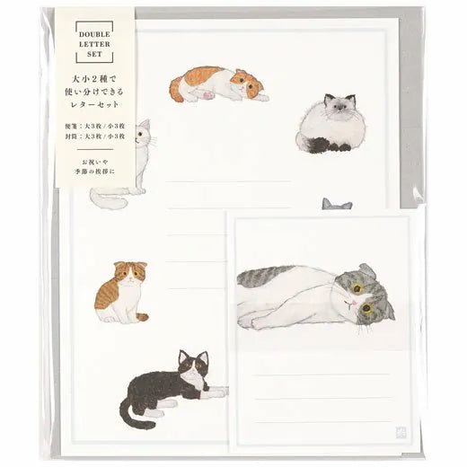 Greeting Life YZS-369 Letter Set, Large and Small, 2 Sizes, Cat日本Greeting Life 米津佑介设计信封信纸套装