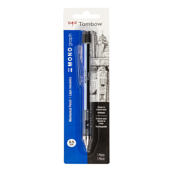 TOMBOW MONO Graph Mechanical Pencil, Tri-Color, Refillable, 0.5mm日本蜻蜓牌绘图自动铅笔 三色笔身0.5mm