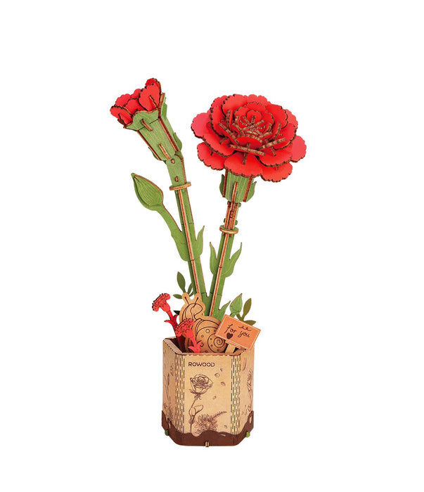 ROWOOD Wooden Flower Red Carnation TW052 若物DIY手工拼装模型 红色康乃馨