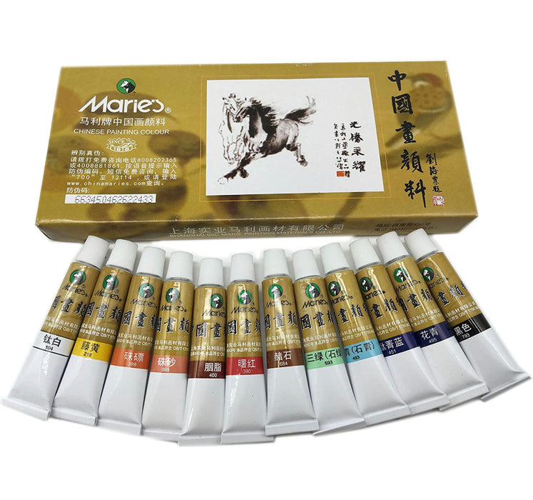 Marie‘s Chinese Painting Colors - 12 Colors 马利牌 国画颜料 12色