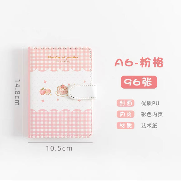 桃子手帐本磁扣本A6桃子蛋糕 Journal Notebook with Magnetic Closure