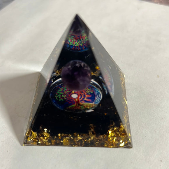 紫球生命树水晶塔