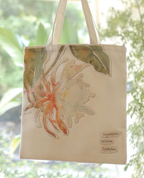 Canvas Handbag 帆布袋：水彩花卉 by人五 颜色随机