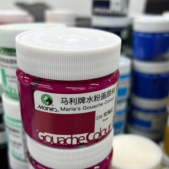马利 水粉颜料 100ml 罐装 玫瑰红 Gouache Color Rose