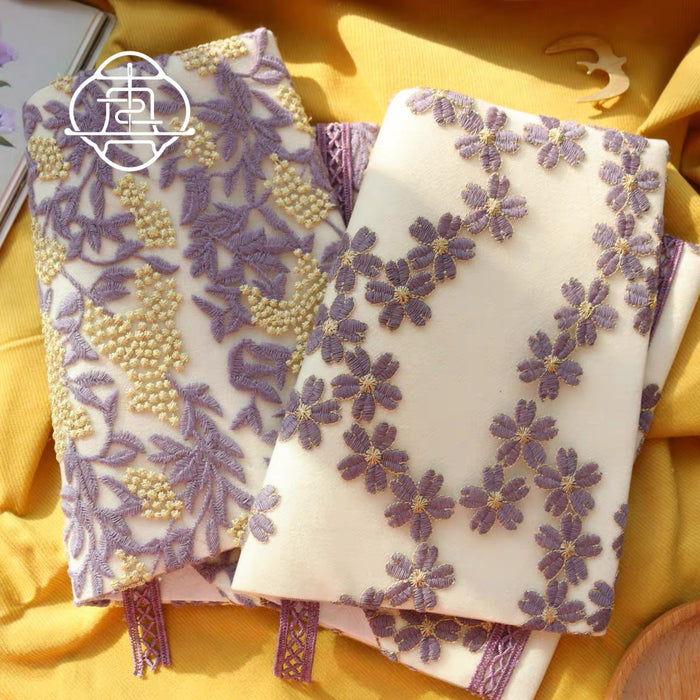 Traditional Embroidery Journal Notebook - A6 真我 葡萄成熟时 重工刺绣手工布书衣 手账本A6