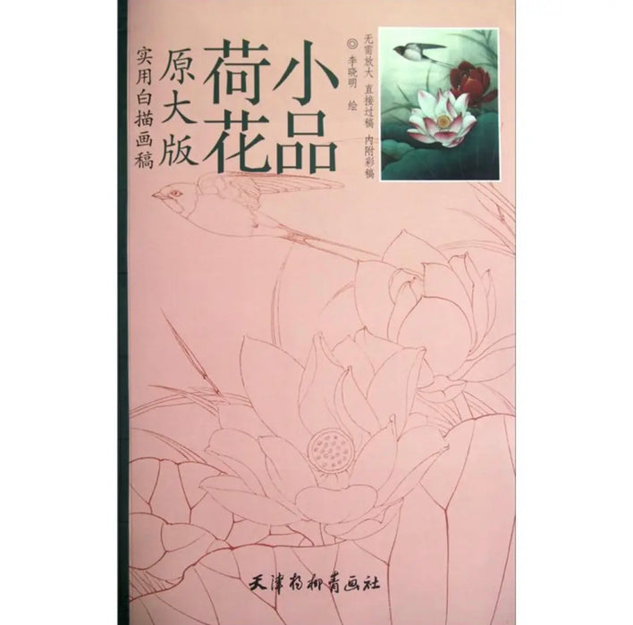 荷花小品 原大版 实用白描画稿