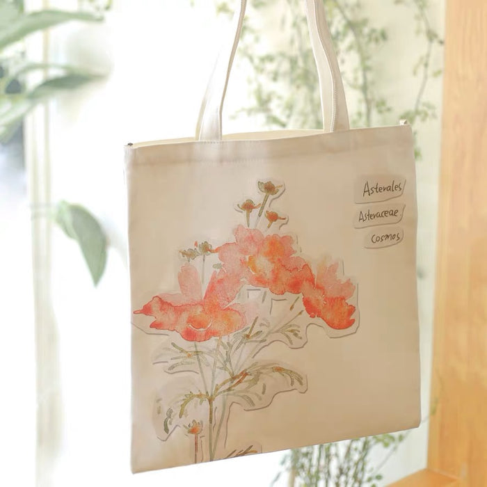 Canvas Handbag 帆布袋：水彩花卉 by人五 颜色随机