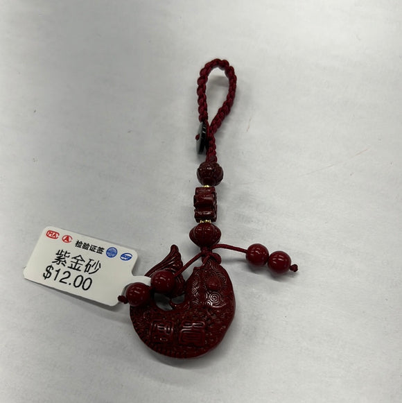 紫金砂富贵吉祥鱼钥匙扣挂饰