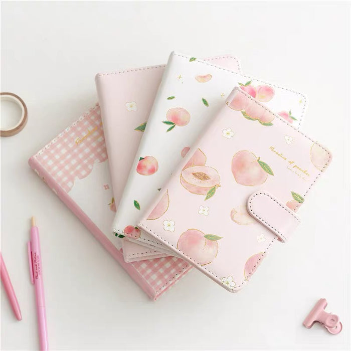 桃子手帐本磁扣本A6白色  Journal Notebook with Magnetic Closure