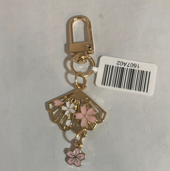 合金樱花扇子钥匙扣