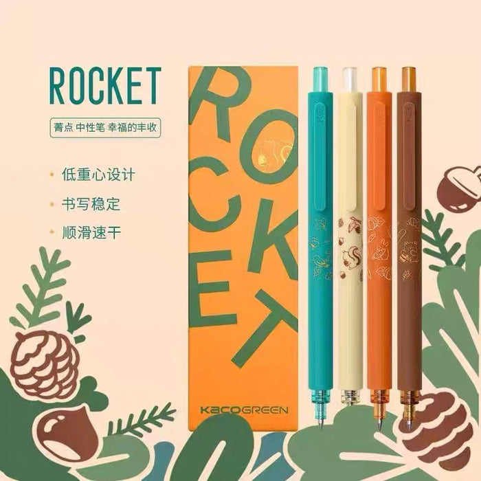 kaco菁点中性笔学科限定幸福的丰收低重心日系简约ins风黑色水笔