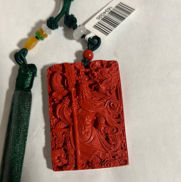 朱砂关公吊牌挂饰