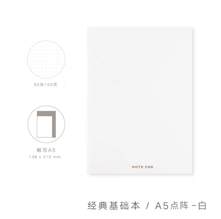 NOTE FOR Handbook Refill - A5 Dotted White NOTE FOR 献礼款手帐本内芯A5白-点阵