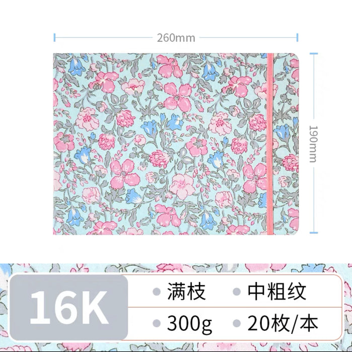 Fabric Watercolor Sketchbook 布艺水彩本300g 16K 中粗 20页 满枝