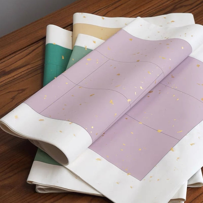 四尺对开隶书作品纸七言楹联半生熟14格浅紫色