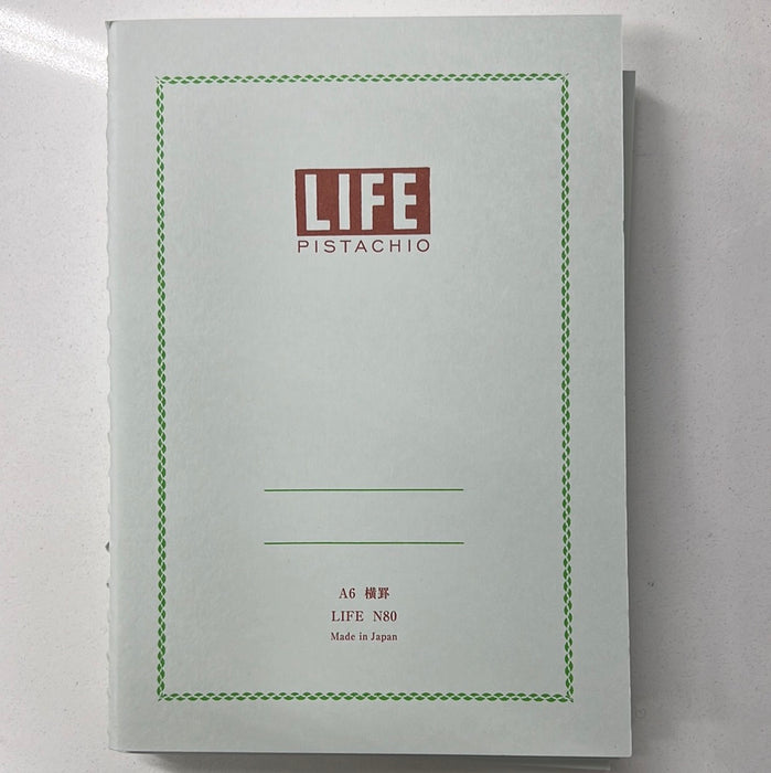 LIFE Notebook Pistachio - A6 Lined 32 sheets 日本LIFE记事本 绿色 A6 横格 32页