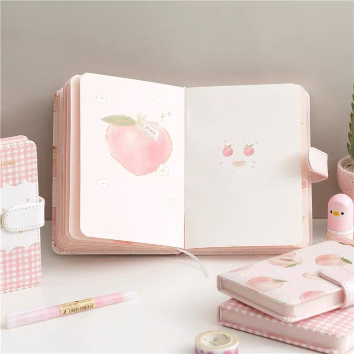 桃子手帐本磁扣本A6白色  Journal Notebook with Magnetic Closure