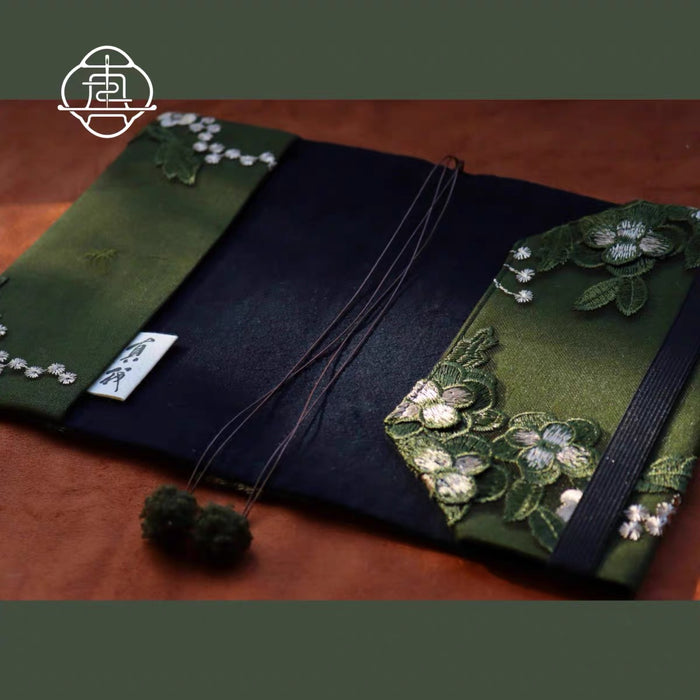 Traditional Embroidery Journal Notebook - A6 真我 绿·萤火之森 重工刺绣手工布书衣 手账本A6