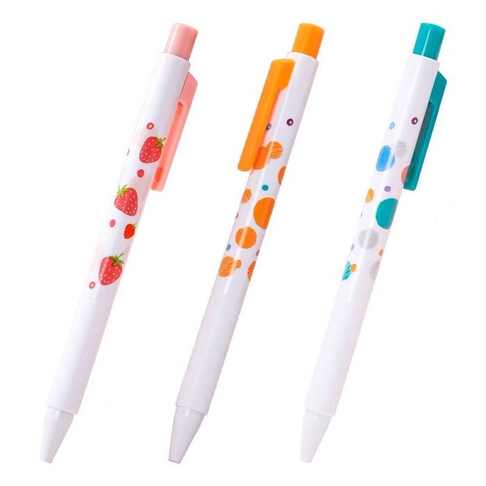 KACO TURBO Gel Ink Pen 3pcs Set - 0.5mm Black Ink 得宝中性笔印花3支装按动式0.5mm黑芯大容量800米超长